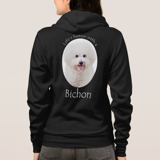 Het leven is beter Bichon Hoodie (Achterkant)