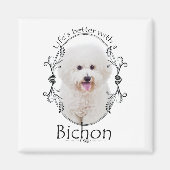 Het leven is beter Bichon Magnet Magneet (Voorkant)