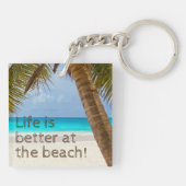 Het leven is beter bij de Beach Palm Tree Sleutelhanger (Achterkant)