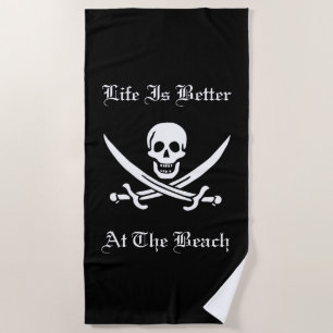 Het leven is beter bij de Beach Pirate Strandlaken