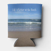 Het leven is beter bij de strand (aanpasbaar) blikjeskoeler (Voorkant)