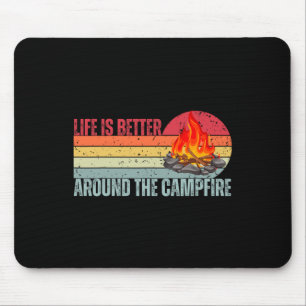 Het leven is beter bij het kampvuur, leuke camper muismat