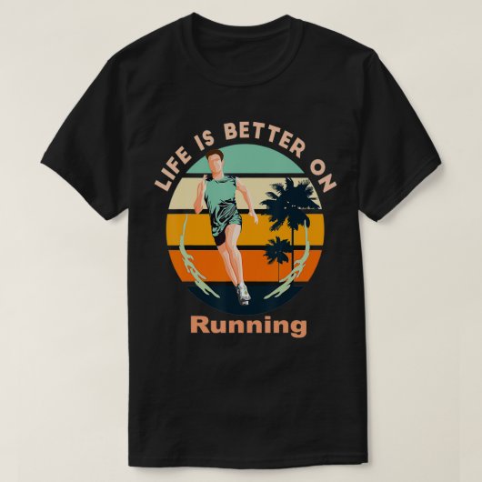 Het leven is beter bij het lopen t-shirt (Design voorkant)
