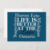 Het leven is beter bij het meer briefkaart (Voorkant / Achterkant)