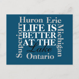 Het leven is beter bij het meer briefkaart