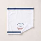 Het leven is beter bij het meer Nautical Bad Handdoek (Wasdoekje)