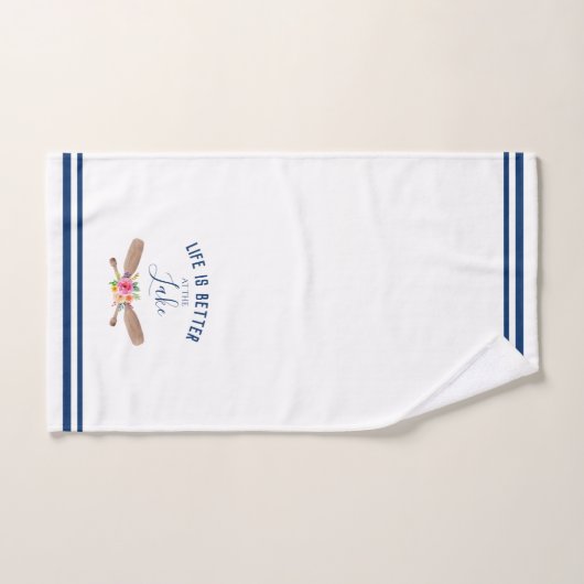 Het leven is beter bij het meer Nautical Bad Handdoek (Handdoek)