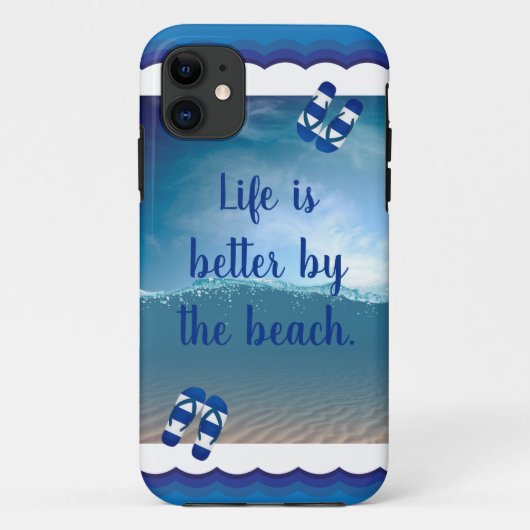Het leven is beter bij het strand Case-Mate iPhone case (Achterkant)