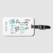 Het leven is beter bij het strand citaat met Teens Bagagelabel (Voorkant (horizontaal))