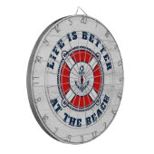 Het leven is beter bij het strand nautische ankerb dartbord (Voorkant Links)