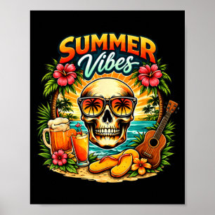 Het leven is beter bij het strand retro palmbomen poster