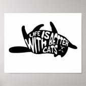 Het leven is beter bij katten | Fun Typografie Poster (Voorkant)