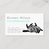 Het leven is beter bij katten | Zitten van katten Visitekaartje (Voorkant)