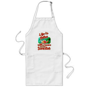 Het leven is beter Cocoa Fun Holiday Sweater Cozy Lang Schort