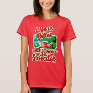 Het leven is beter Cocoa Fun Holiday Sweater Logo T-shirt