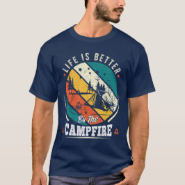 Het leven is beter door het kampvuur Funny Camper  T-shirt