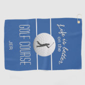 Het leven is beter het Golfing Quote Initialen Roy Golfhanddoek (Horizontaal)