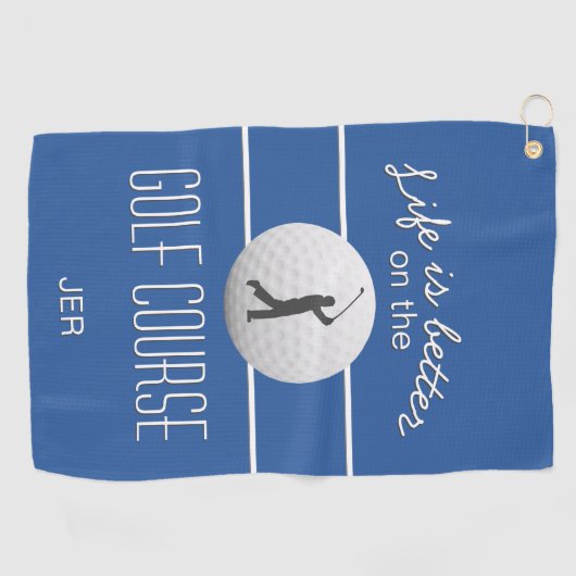 Het leven is beter het Golfing Quote Initialen Roy Golfhanddoek (Horizontaal)