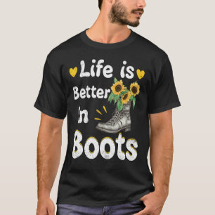 Het leven is beter in Boots Country Cowgirl Girl T-shirt