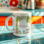 Het leven is beter in Chanclas Tropical Palm Tree Koffiemok