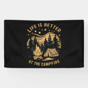 Het leven is beter in de Camper Camper Camp Campin Spandoek