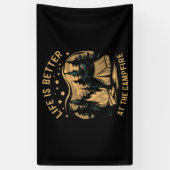 Het leven is beter in de Camper Camper Camp Campin Spandoek (Verticaal)