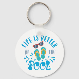 Het leven is beter in de pool Nice Summer Design Sleutelhanger