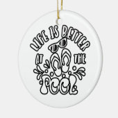 Het leven is beter in de pool. Summer Ideeën Keramisch Ornament (Links)