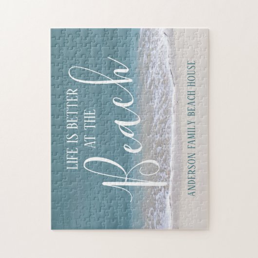 Het leven is beter in de strand en oceaan legpuzzel (Verticaal)