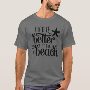 Het leven is beter in de tropische zomerfamilie t-shirt