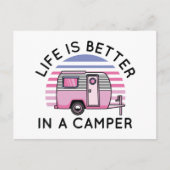 Het leven is beter in een Camper Briefkaart (Voorkant)