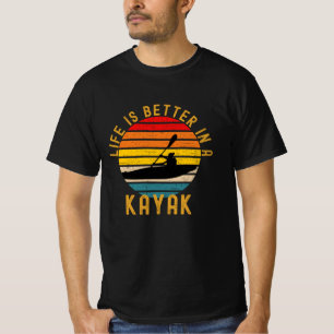 Het leven is beter in een Kayak Retro T-shirt