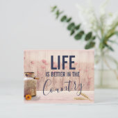 Het leven is beter in het land Citaat met Melk Kan Briefkaart (Staand voorkant)