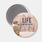 Het leven is beter in het land Citaat met Melk Kan Magneet (Voorkant / Achterkant)