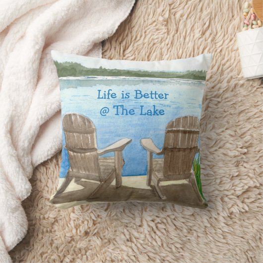 Het leven is beter in het meer, omkeerbaar kussen (Deken)