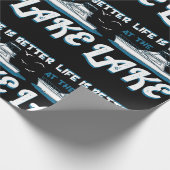 Het leven is beter in het meer - Pontoon Boat Gift Cadeaupapier (Hoek)