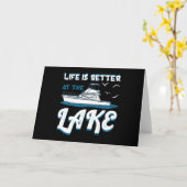 Het leven is beter in het meer - Pontoon Boat Gift Kaart (Gele Bloem)