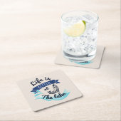 Het leven is beter in het meer van Funny Vierkante Kartonnen Onderzetter (Insitu)