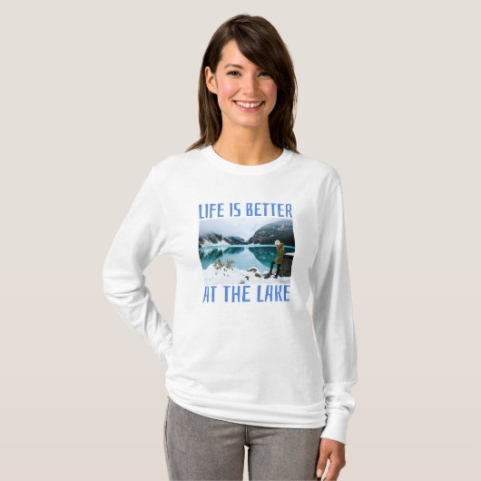 Het leven is beter in het meer van T-Shirt (Voorkant volledig)