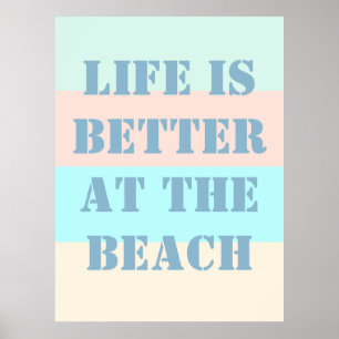 Het leven is beter in het Poster van de Beach Retr