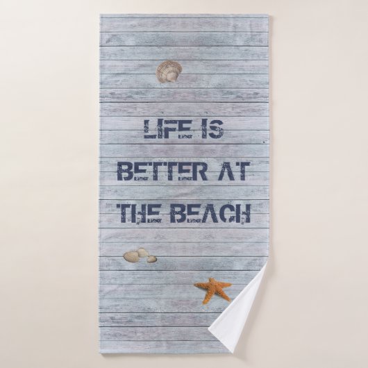 Het leven is beter in het strand badhanddoek (Badhanddoek)