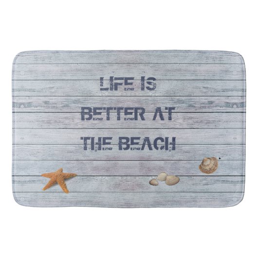 Het leven is beter in het strand badmat (Voorkant)
