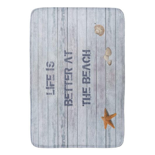 Het leven is beter in het strand badmat (Voorkant Verticaal)