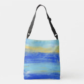 Het leven is beter in het strand - Blauwe Abstract Crossbody Tas (Achterkant)