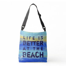 Het leven is beter in het strand - Blauwe Abstract
