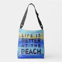 Het leven is beter in het strand - Blauwe Abstract