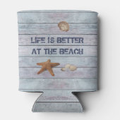 Het leven is beter in het strand blikjeskoeler (Achterkant)