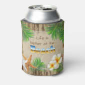 Het leven is beter in het strand blikjeskoeler (Blikje Achterkant)