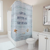 Het leven is beter in het strand douchegordijn (In situ)