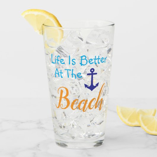 Het leven is beter in het strand glas (Voorkant ijs)